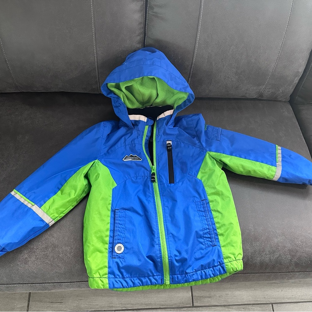 Blue and Green Hooded Jacket